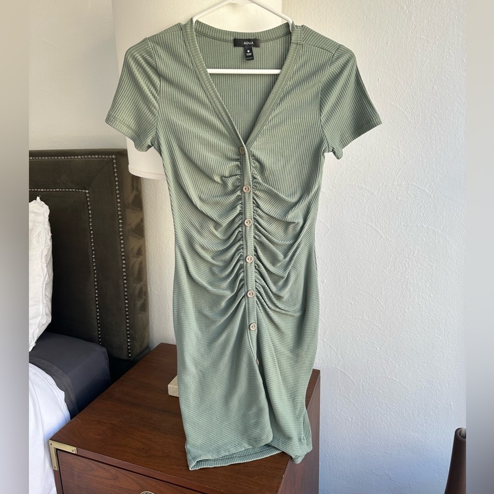 NWOT Sage Rouching Mini Dress Cotton-Like Feel (Bloomingdale’s)